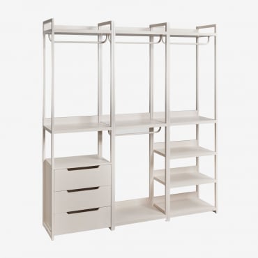 Armoire Modulaire Ouverte En Fer Velunis 3 Pièces Blanc Gardenia - Sklum