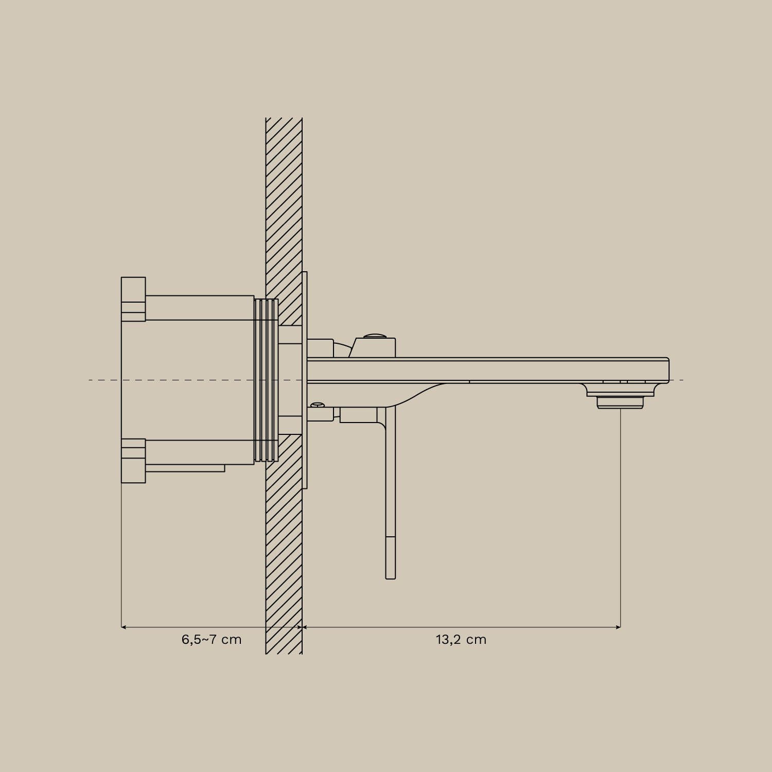 Ensemble de meubles de salle de bain suspendus en teck Georgy, mesures