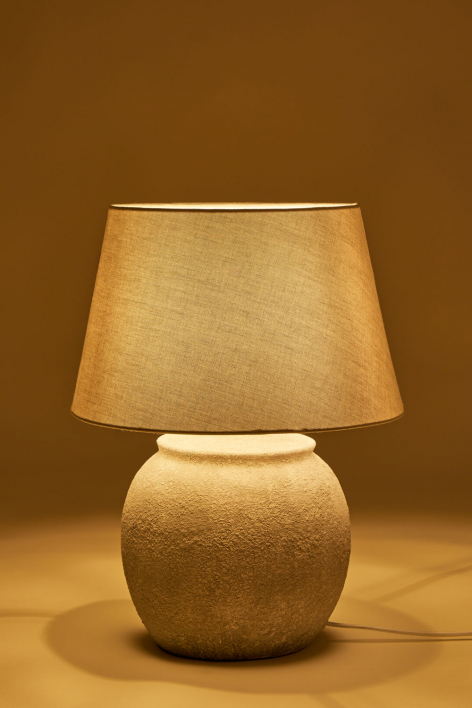 Lampe de table en céramique et lin Kenaris