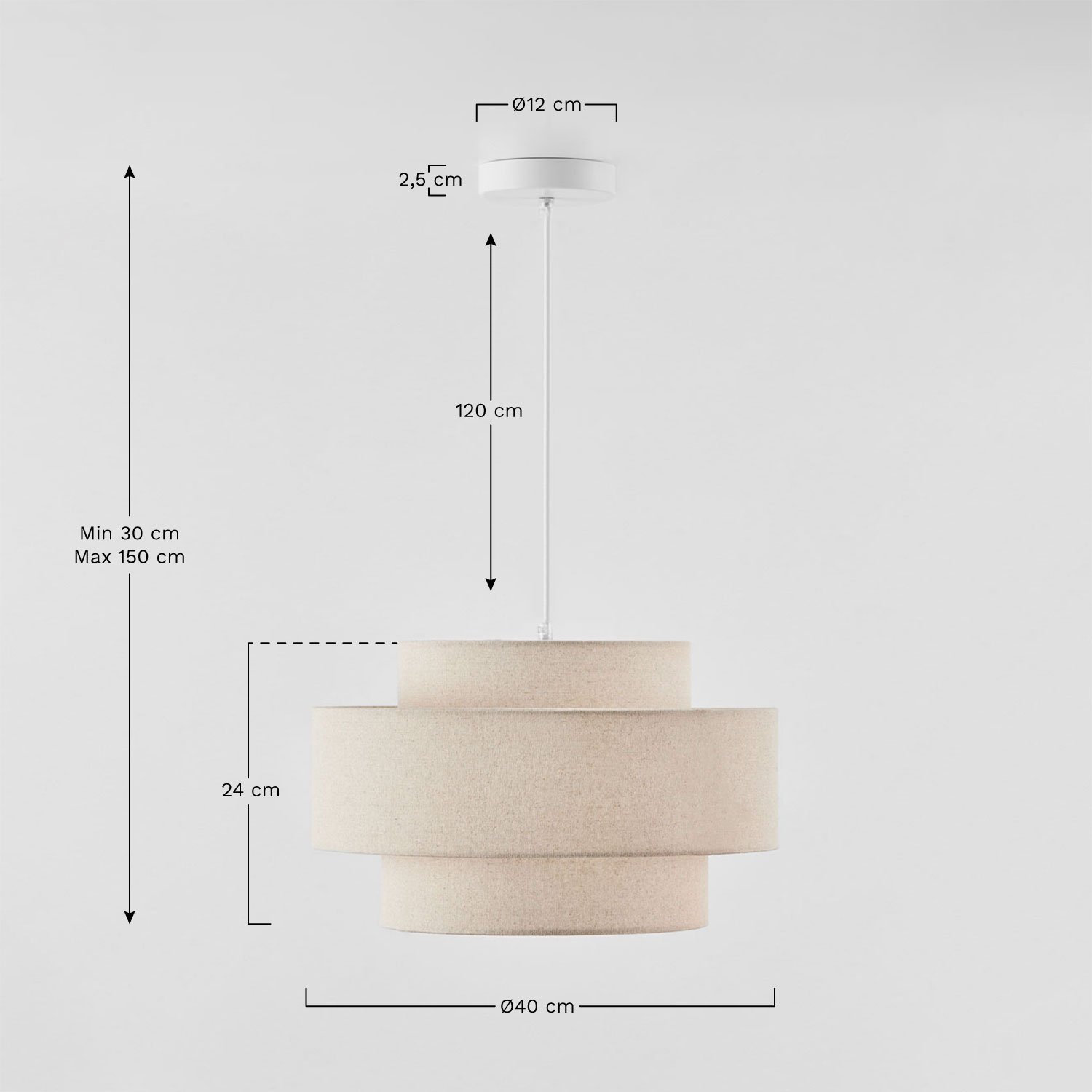Lumira plafonnier, mesures