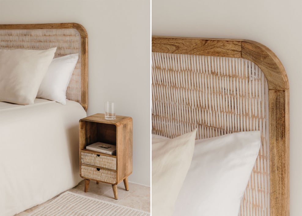 Tête de lit 150cm en bois de manguier Yulara