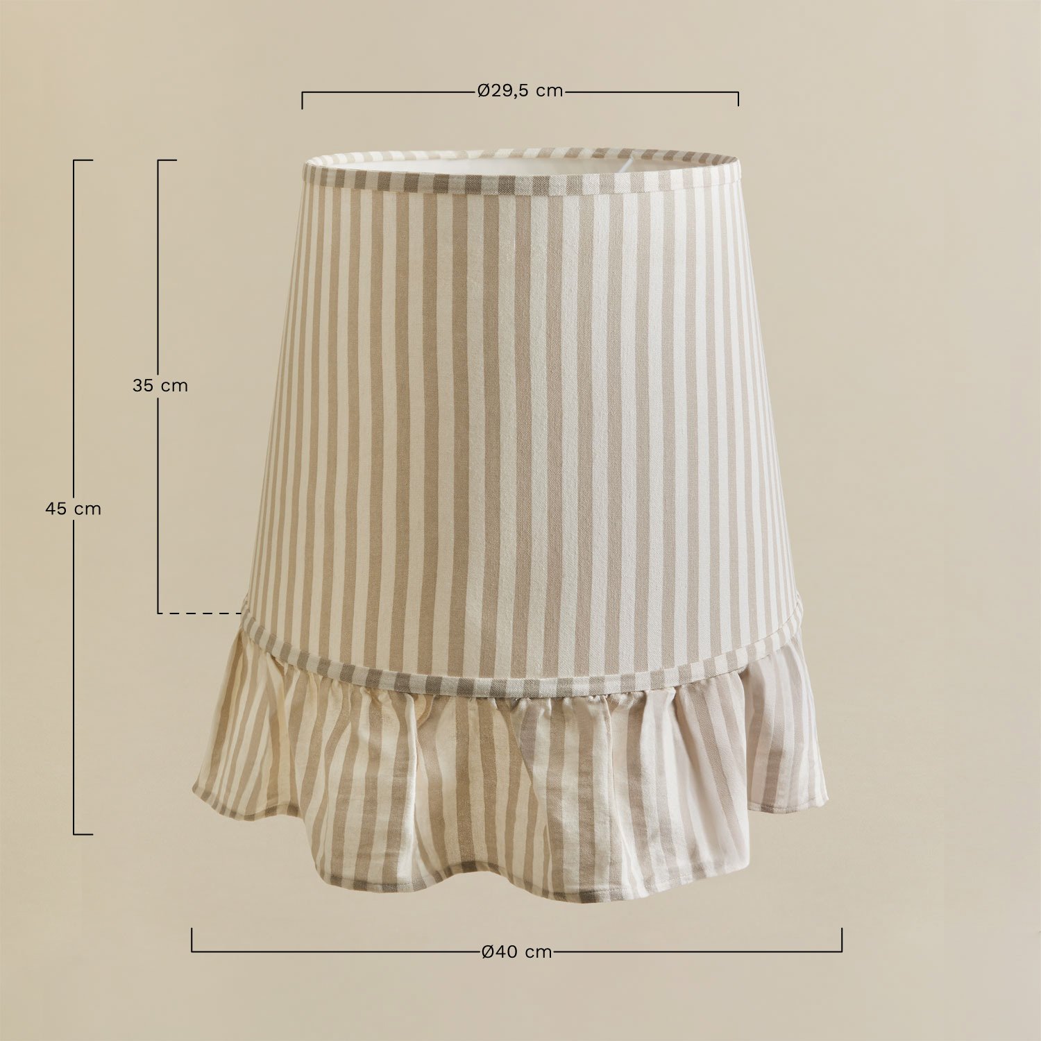 Abat-jour Ø40 cm en coton Gedra, mesures