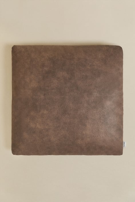 Coussin carré 50x50 cm tapissé Bruna - Daim café marron