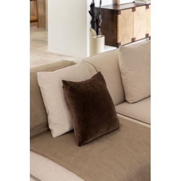 Coussin carré 40x40 cm en velours de coton Enid