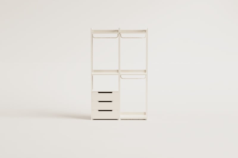 Armoire modulaire ouverte 2 pièces avec tiroirs en fer Velunis