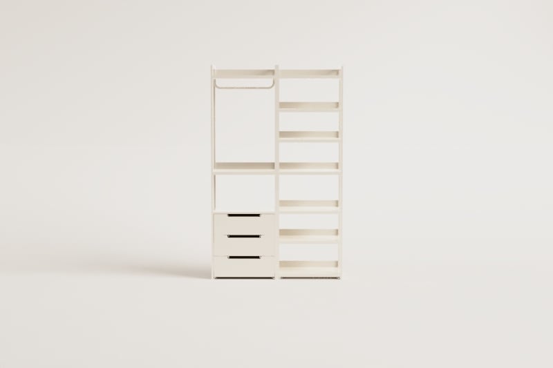 Armoire modulaire ouverte 2 pièces avec tiroirs et étagère en fer Velunis