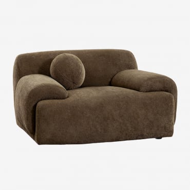 Fauteuil Tapissé Shirina Tissu Bouclé Brun Moka - Sklum