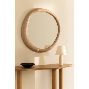 Miroir mural rond Ø100 cm en MDF Zunire