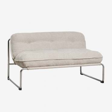 Canapé 2 Places En Tissu Bouclé Matilda Bouclé Couleurs Naturelles - Sklum