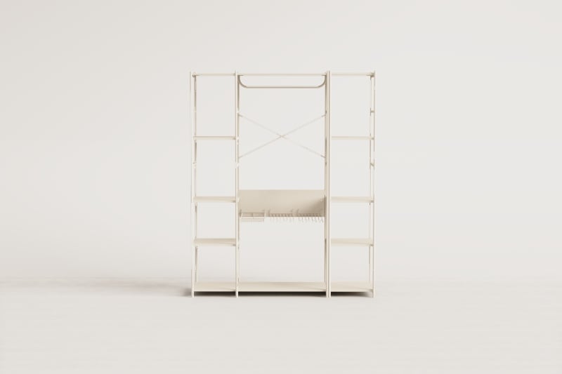 Armoire modulaire ouverte 2 pièces avec étagère en fer Elviah