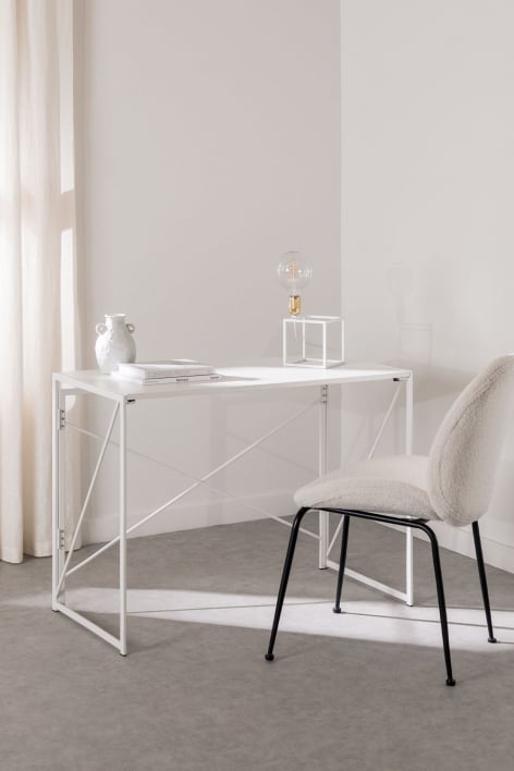 Bureau rectangulaire pliant 100x50 cm en MDF et métal Andra