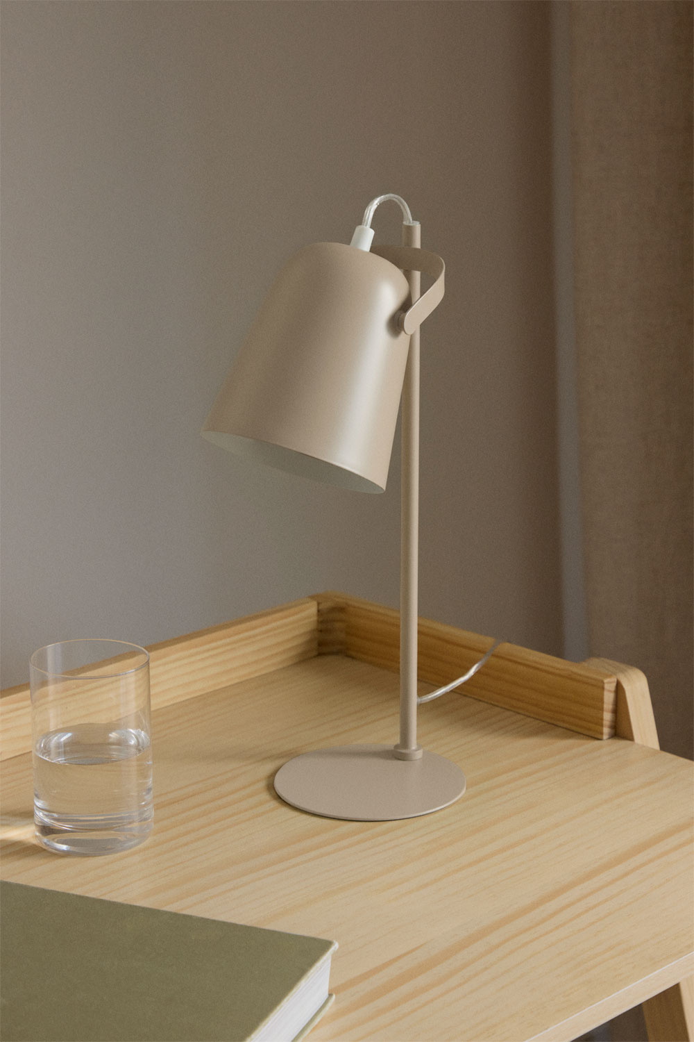 Lampe De Bureau Flexible EDM 32117 - Blanc, Métal, 60W E27, Dimensions 18x53 Cm