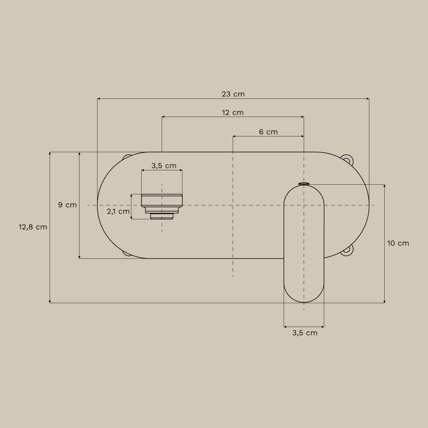 Ensemble meuble de salle de bain suspendu 130x45 cm en bois de teck Neill, mesures
