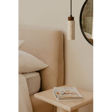 Lampe de plafond Ø6,5 cm en travertin Davise