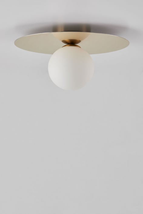 Plafonnier Anine en fer et verre - Doré