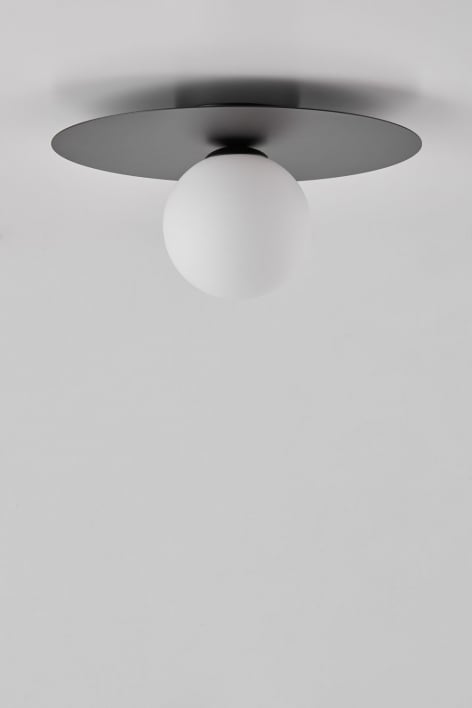 Plafonnier Anine en fer et verre - Noir