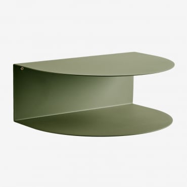 Pack De 2 Tables De Chevet Flottantes En Acier Inoxydable Taifa Vert Olive Intense - Sklum