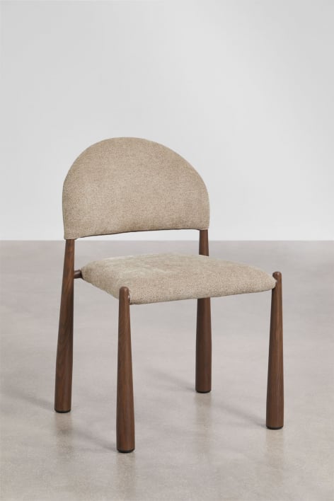 Pack de 4 chaises de salle à manger rembourrées Nagore - Chenille Brun Blé