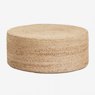 Pouf De Jardin Rond En Jute Naturel Elinne Yute - Sklum