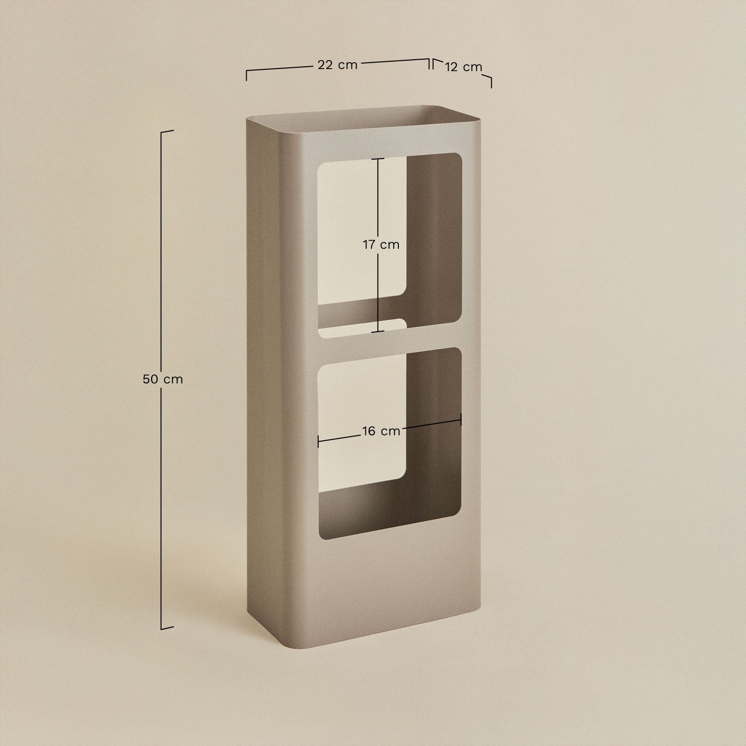 Porte-parapluies en acier inoxydable Hayden, mesures