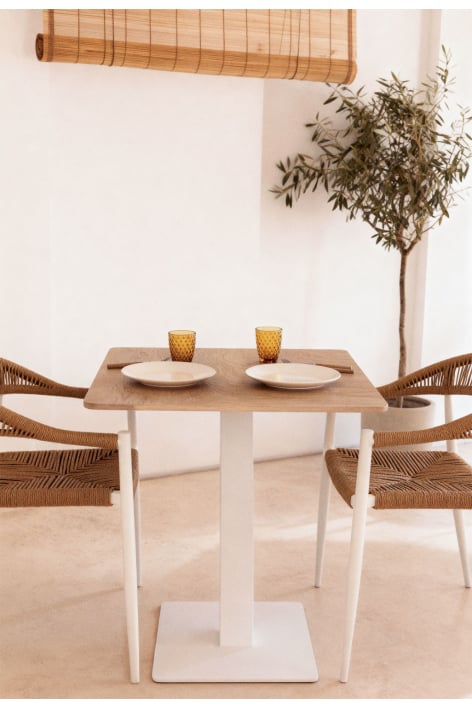 Table de bar carrée en placage de frêne Espresso - ↔︎ 60 cm