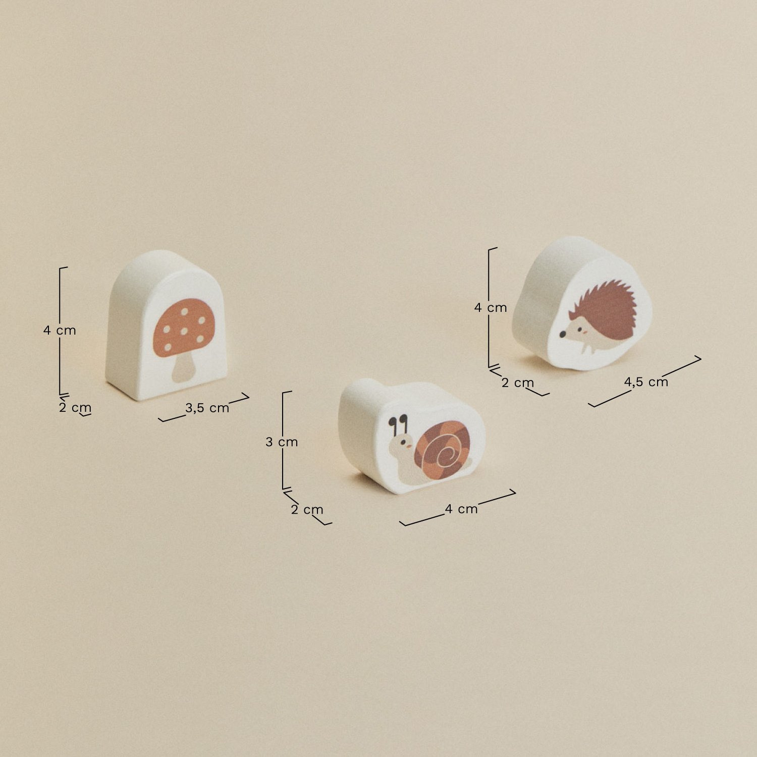 Table multi-activités en bois Columba Kids, mesures