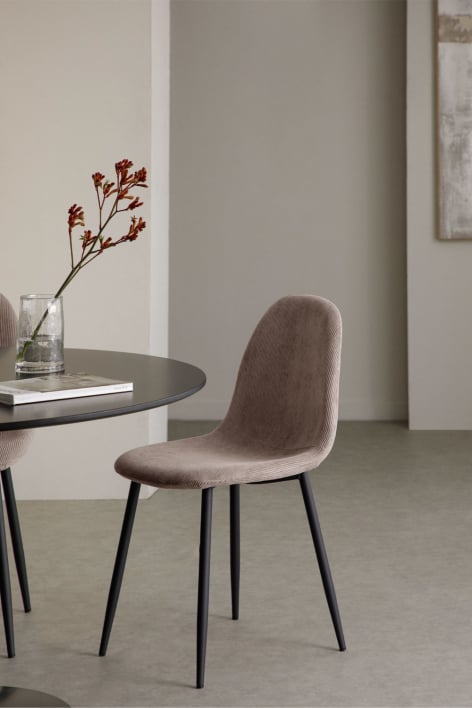 Chaise de salle à manger rembourrée Glamm - Noir