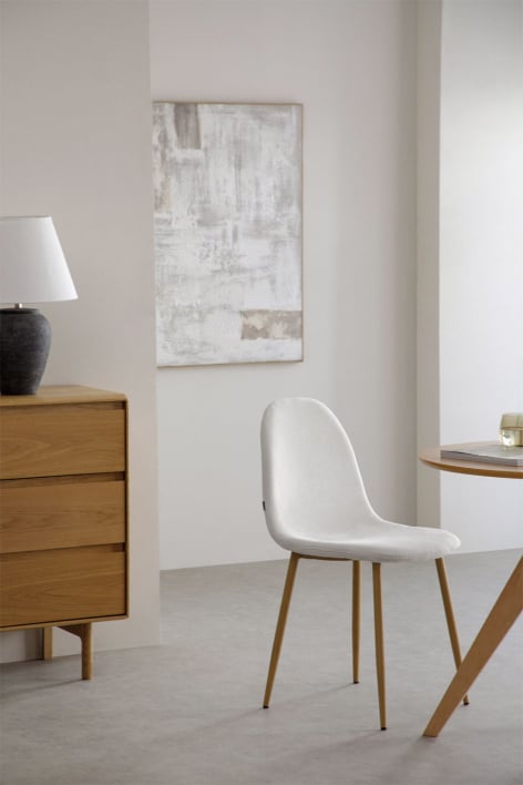 Chaise de salle à manger rembourrée Glamm - Bois naturel