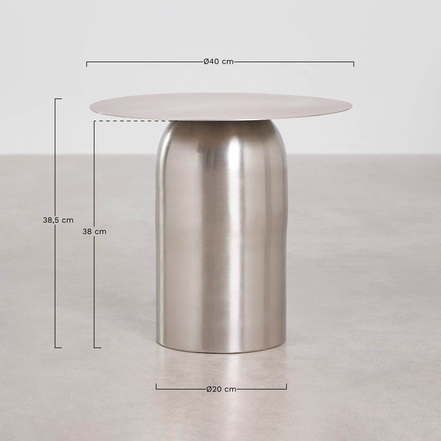 Pack de 2 tables de chevet rondes Ø40 cm Alliser, mesures