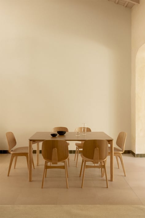 Table à manger Munden en MDF - Marron Chêne