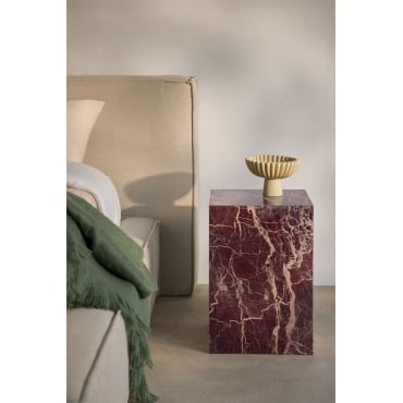 Table de chevet carrée 35x35 cm en pierre naturelle Aluret