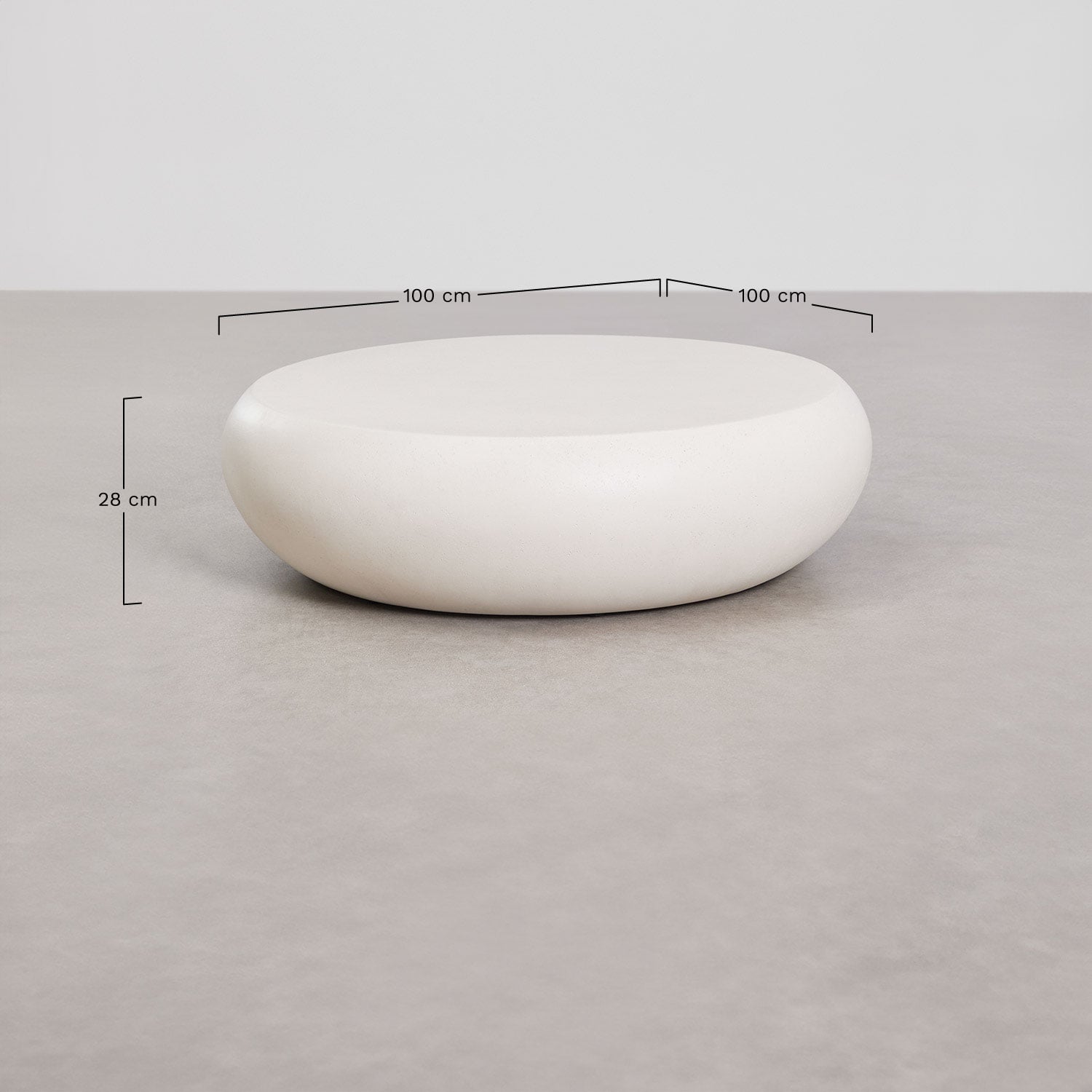 Table basse de jardin en ciment Xaria, mesures