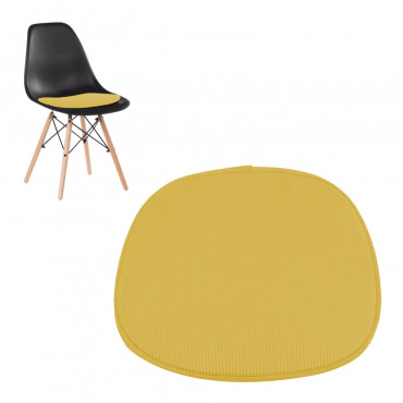 Coussin Chaise Scand En Velours Moutarde - Sklum