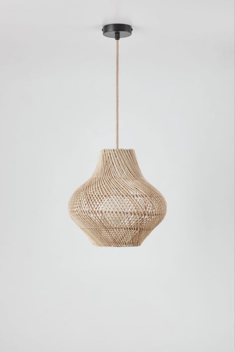 Suspension en rotin Magali - Naturel- Noir