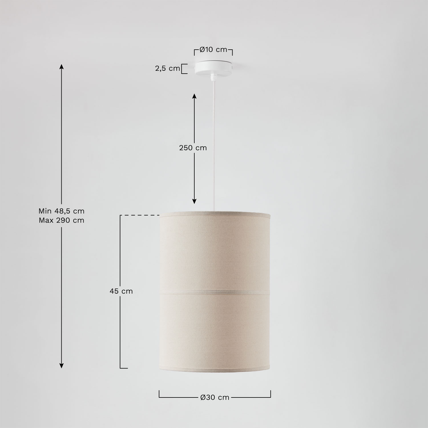 Plafonnier Olinda, mesures