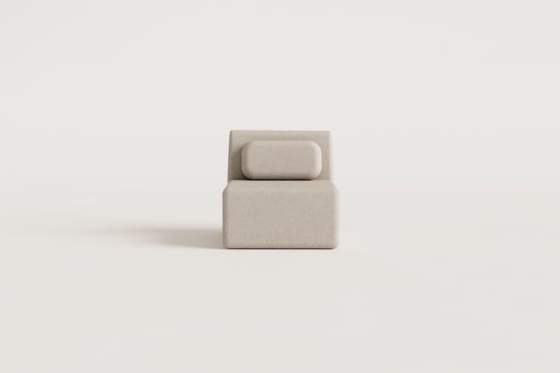 Module central pour canapé modulaire en chenille emballé sous vide Merida