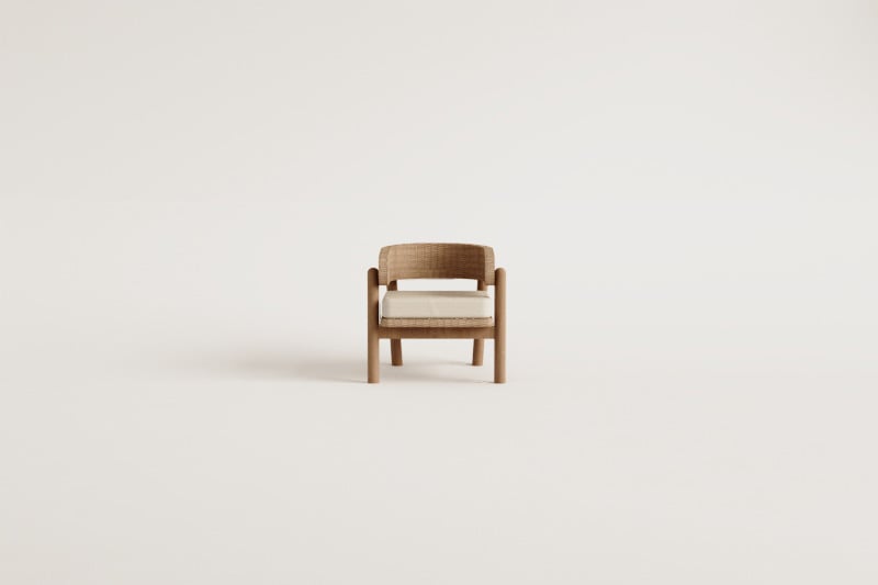 Fauteuil de jardin en bois d'acacia et rotin synthétique Ribeira