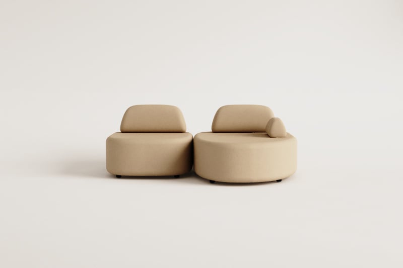 Canapé modulable avec chaise longue droite en 2 pièces, revêtement Giorgia