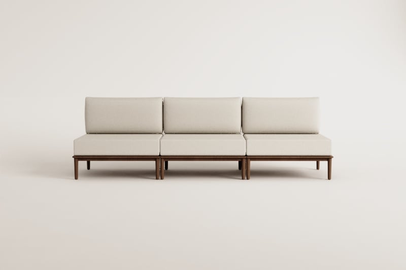 Canapé de jardin modulaire 3 pièces en acacia Giulia     