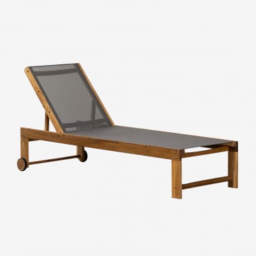 Pack De 2 Chaises Longues Inclinables En Bois Valerys Gris Graphite - Sklum