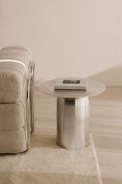 Table d'appoint ronde Ø40 cm Alliser - Gris Acier
