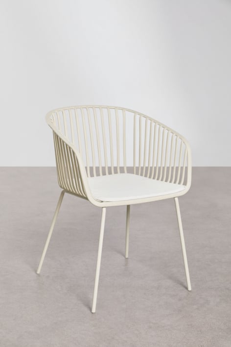 Pack de 4 chaises de salle à manger avec accoudoirs en acier et polypropylène Aradina