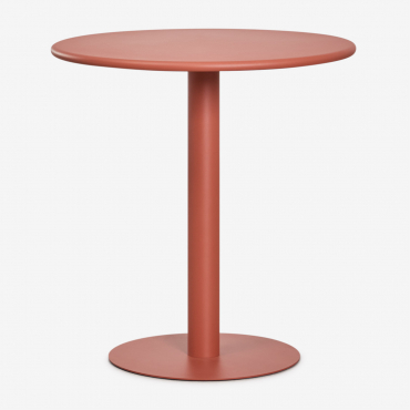 Table De Cuisine Ronde Ø70 Cm En Fer Mizzi Terracota - Sklum