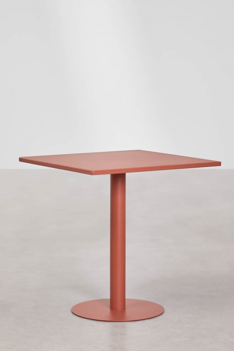 Table de cuisine carrée 70x70 cm en fer Mizzi - Terracota
