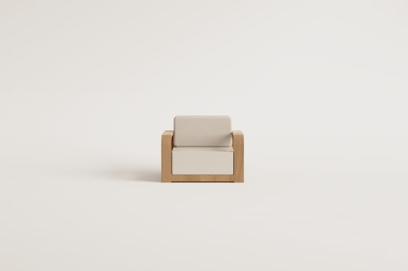 Fauteuil de jardin avec accoudoirs en bois d'acacia Brivori