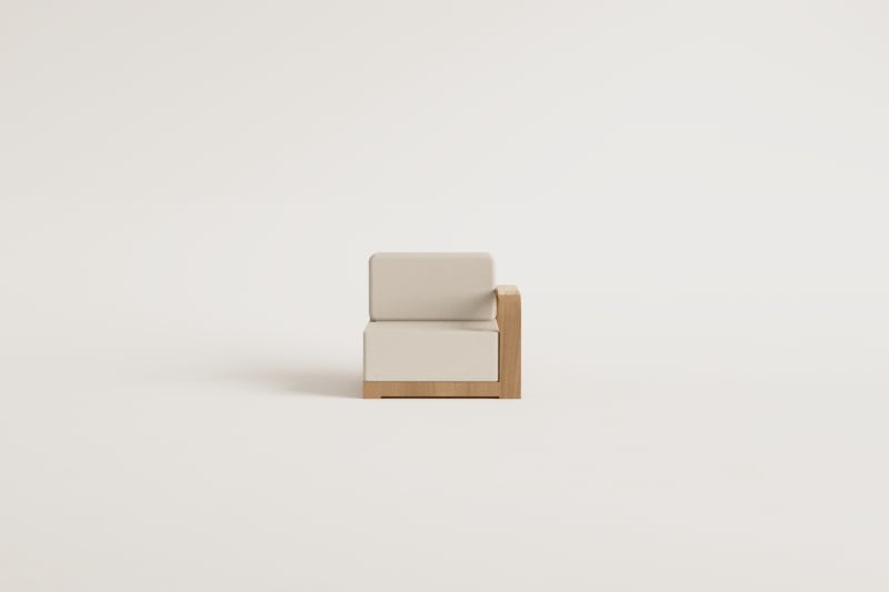 Module d'angle droit pour canapé modulaire de jardin en bois d'acacia Brivori