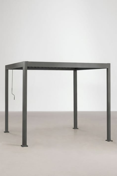 Pergola bioclimatique 3 x 3 m aluminium lames gris graphite Druvia