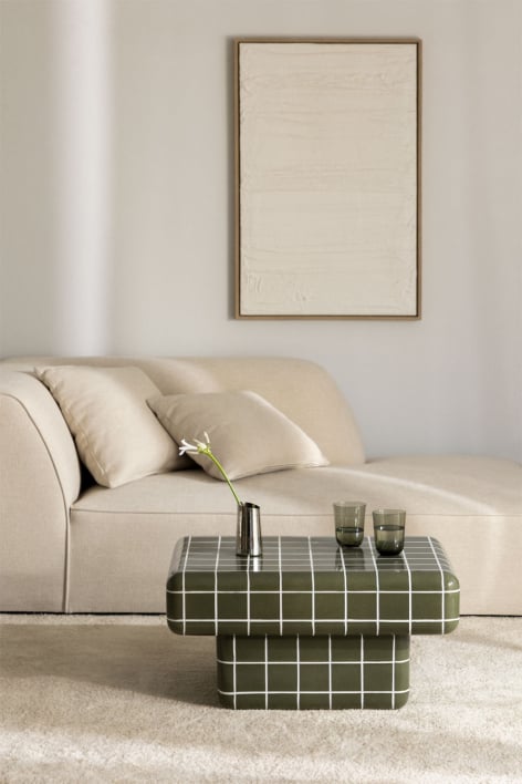 Table basse rectangulaire effet ciment carreau Eleonor - 70 x 50 cm