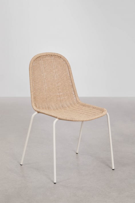 Chaise de jardin empilable en rotin synthétique Reiven - Tapioca Beige