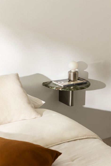Table de chevet flottante 40x30 cm Mayeli - Marbre vert Forest